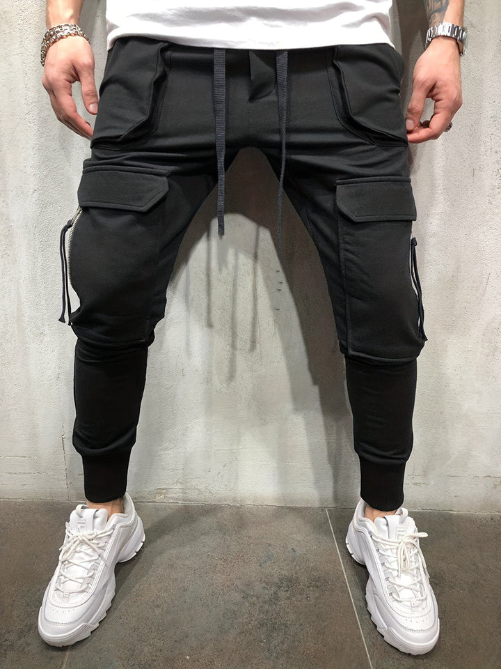 Heren Cargo Broek | Effen Kleur & Klepzakken | Losse Pasvorm | Streetwear & Outdoor Stijl