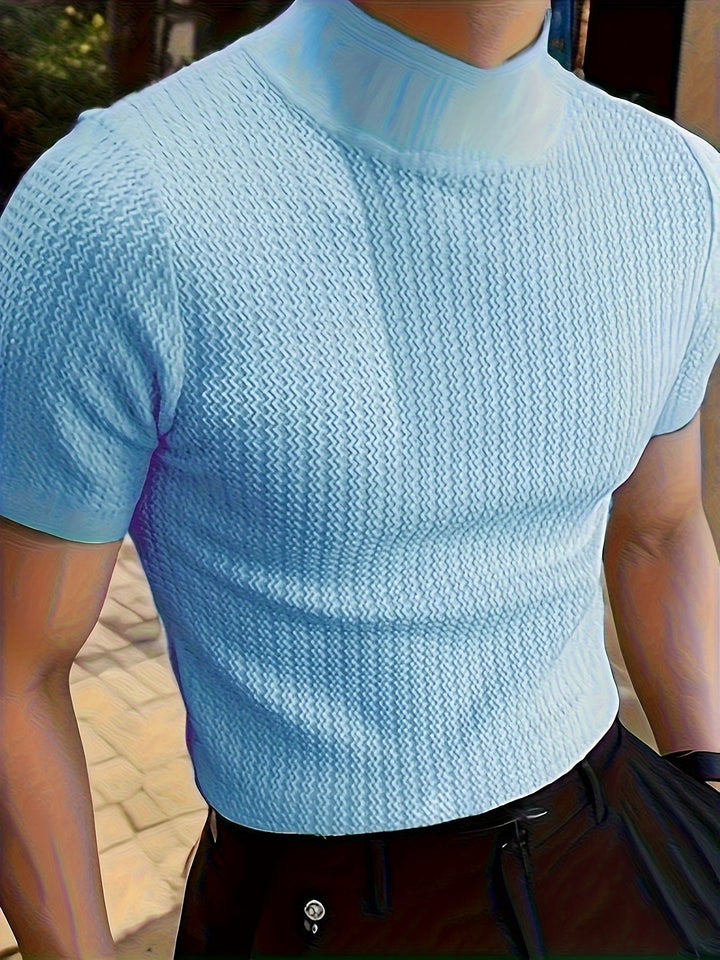 Heren T-Shirt | Slimfit | Hoge Kraag | Zomer