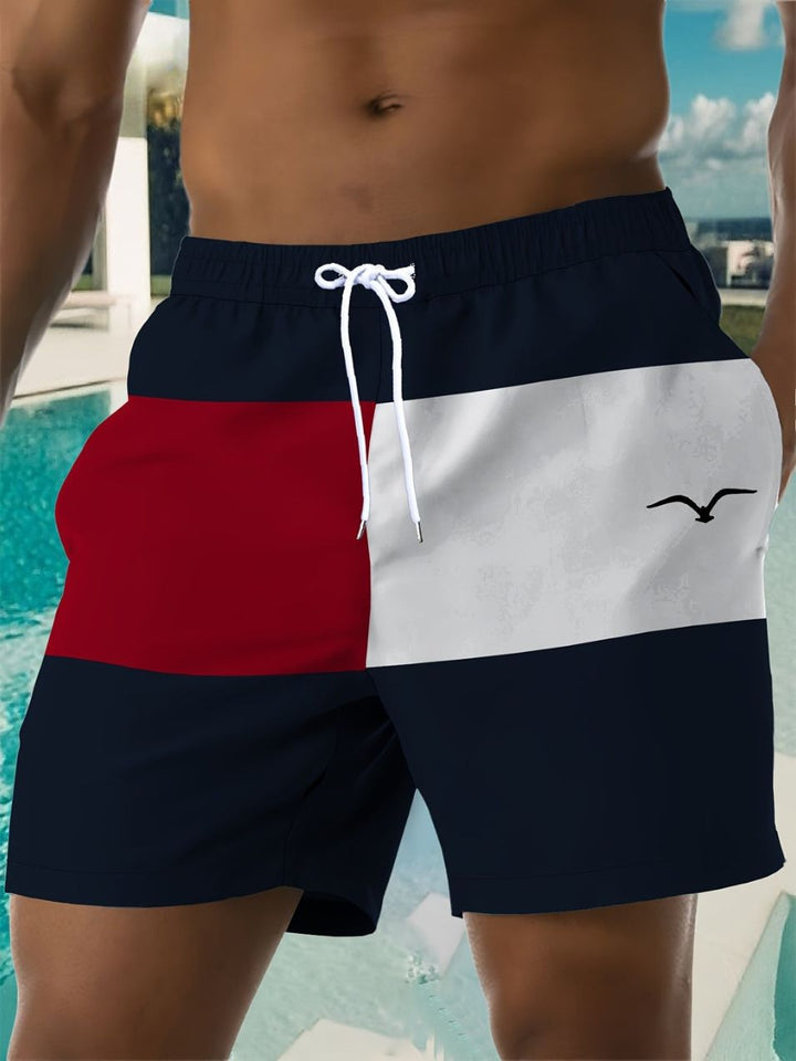 Heren Zwemshort | Kleurblokken & Zeemeerminprint | Sneldrogend | Mesh-Voering | Zomerstijl