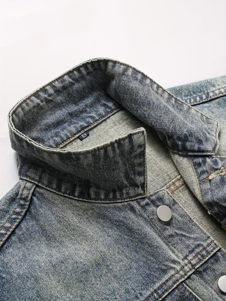Heren deminvest | Regular Fit Mouwloos Denimvest | Casual Zomeroutfit