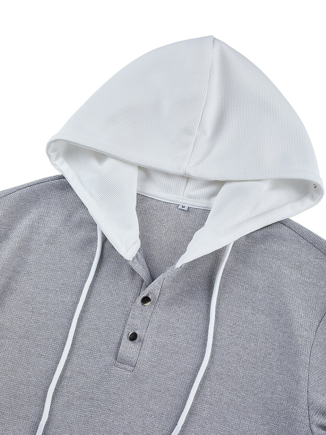 Heren Overhemd | Wafelgebreid & Capuchon | Kleurblok & Geribbeld Detail | Casual & Sportief