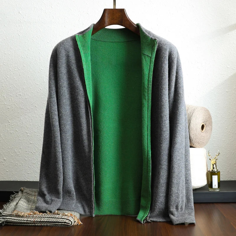 Heren Cardigan | Straight | Met Rits | Lange mouw