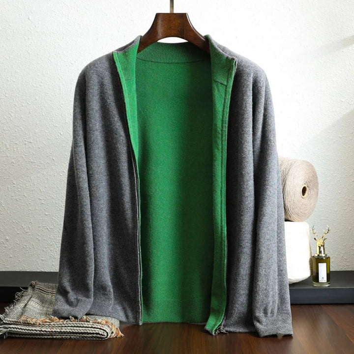 Heren Cardigan | Straight | Met Rits | Lange mouw