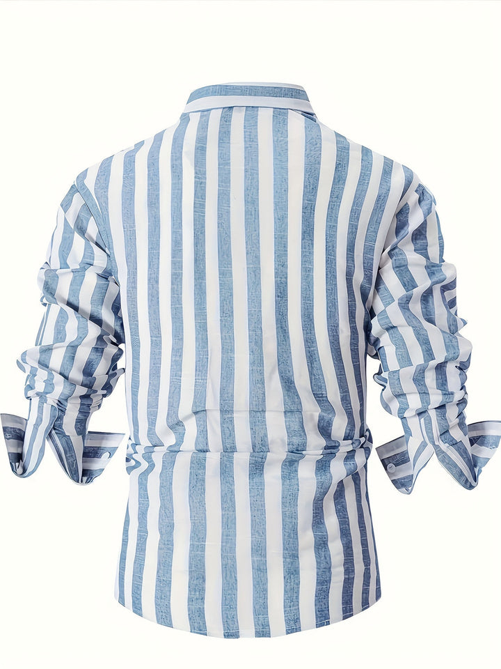 Heren Overhemd | Gestreept & Comfort Stretch | Korte Mouw & Reverskraag