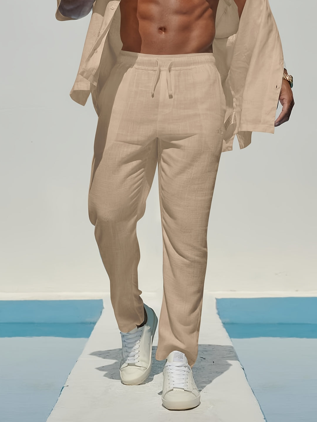 Heren Broek | Straight | Met Trekkoord | Zomer