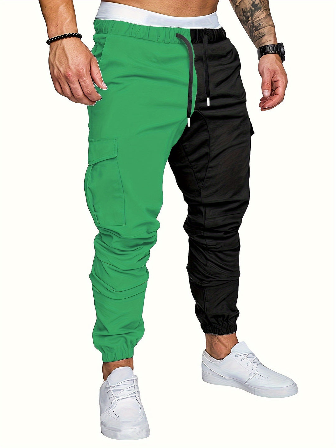 Herenbroek | Street Stijl | Colorblock Ontwerp | Verstelbare Pasvorm