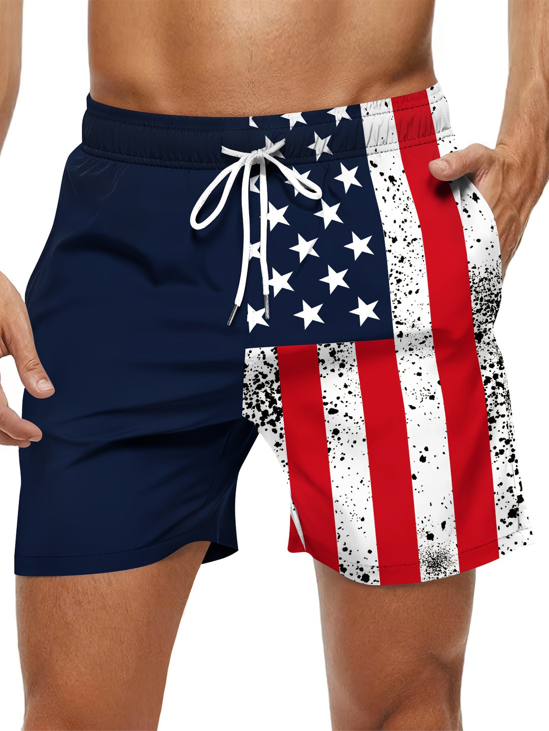 Heren Strandshort | Vlagpatroon | Elastische Taille Met Trekkoord | Comfortabel Zomerdesign