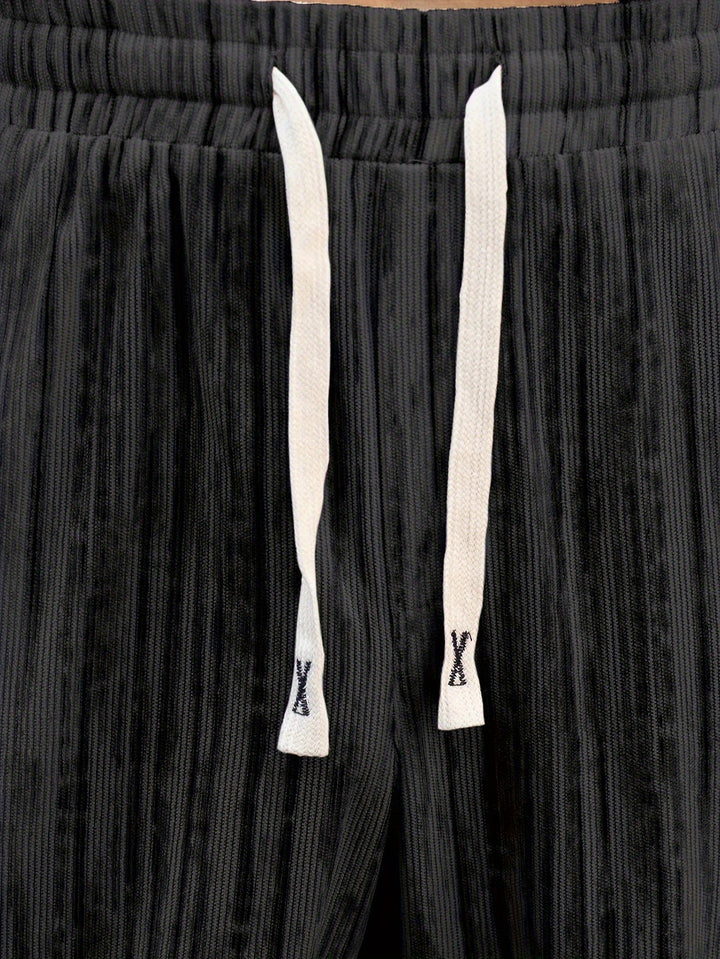 Heren Corduroy Broek | Gestreept & Rekbaar | Losse Pasvorm | Streetwear