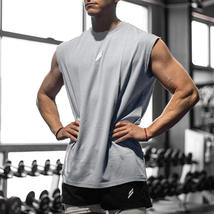 Heren Sport top | Mouwloze Top | Ronde Hals | Sportief