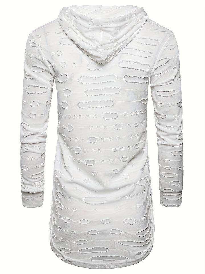 Herensweatshirt | Halflang & Gescheurd Design | Trendy & Casual | Met Capuchon
