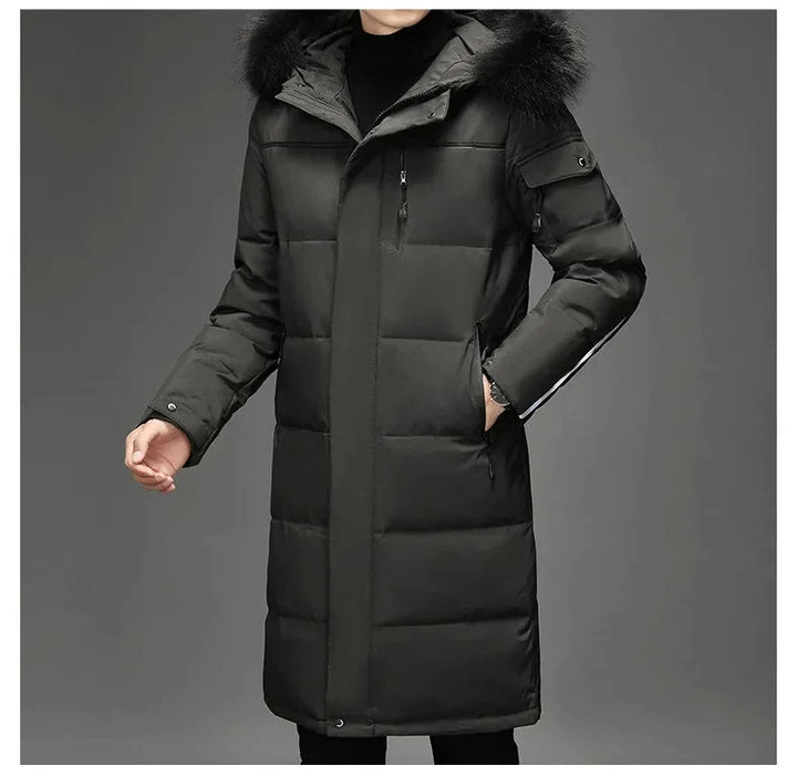 Winterjas Heren | Lange Parka Jas met Bontcapuchon