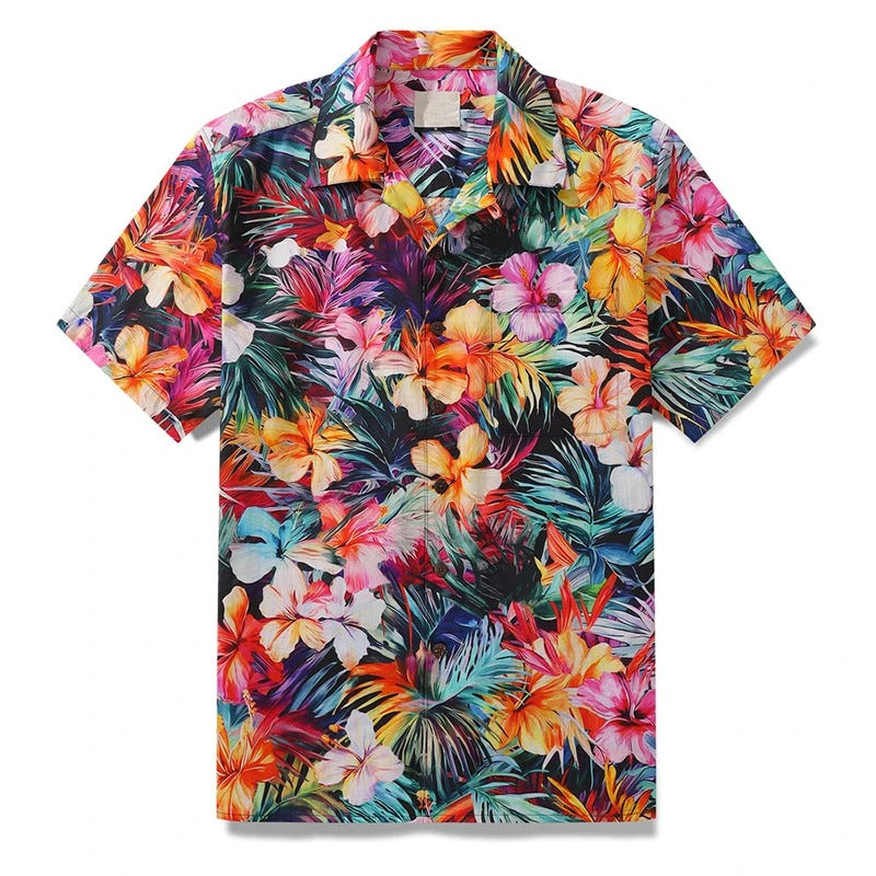 Heren Shirt | Korte Mouw | Tropisch Design | Zomer