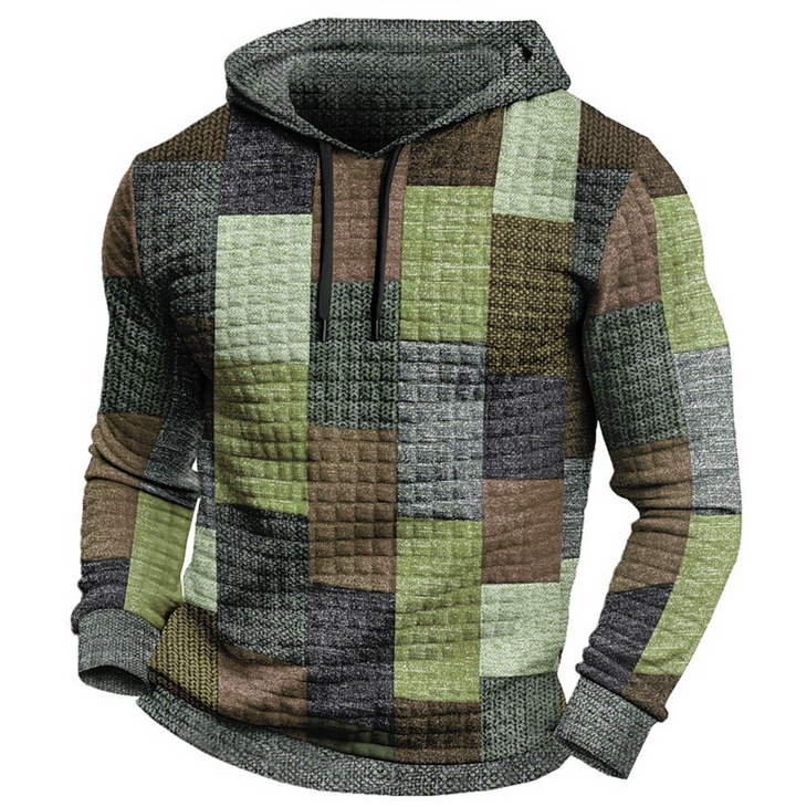 Heren Hoodie | 3D Ruitprint | Streetstyle & Casual | Polyester