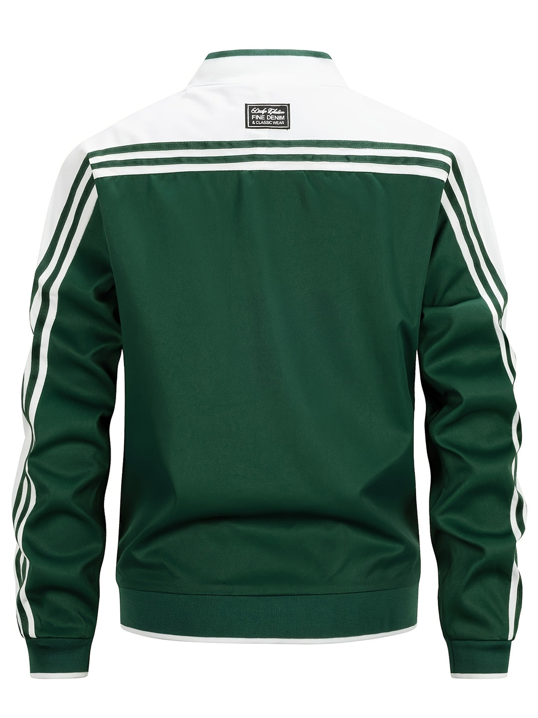 Heren Sportvest | Lichtgewicht & Ademend | Baseballkraag & Gestreepte Mouwen | Groen