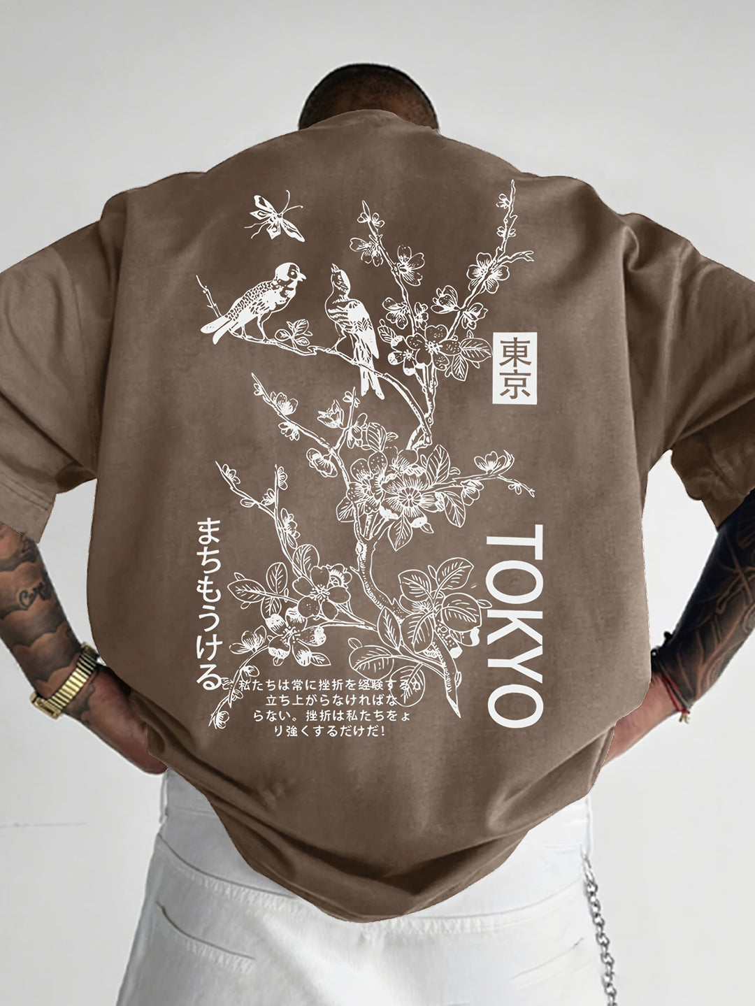 Heren Casual T-Shirt | Bloemen- & Vogelprint | Ademend Polyester | Zomer | Korte Mouwen