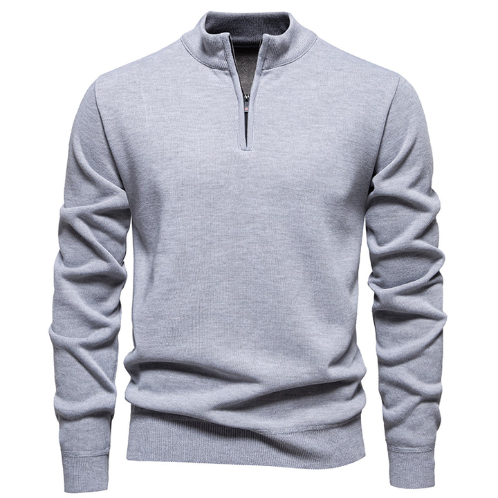 Moderne en stijlvolle Half-Zip Trui voor heren met warme fleece en opstaande kraag | Finn