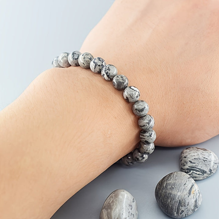 Herenarmband | Natuurlijke Leisteen | Boho Stijl & Bestendig tegen vervaging | Natuursteen