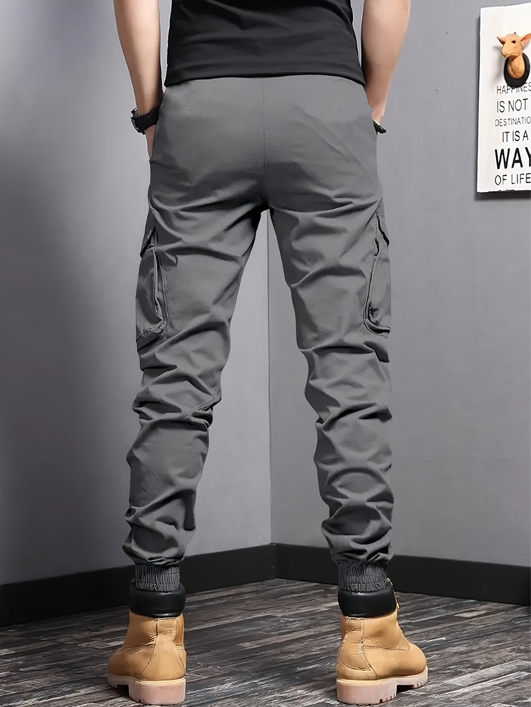 Heren Cargo Broek | Lichtgewicht & Effen Kleur | Meerdere Zakken