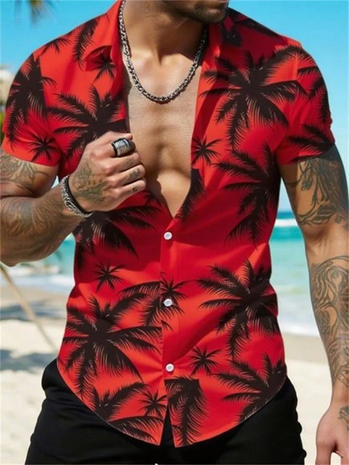 Heren Shirt | Palmboom Print | Vakantiestijl | Zomer