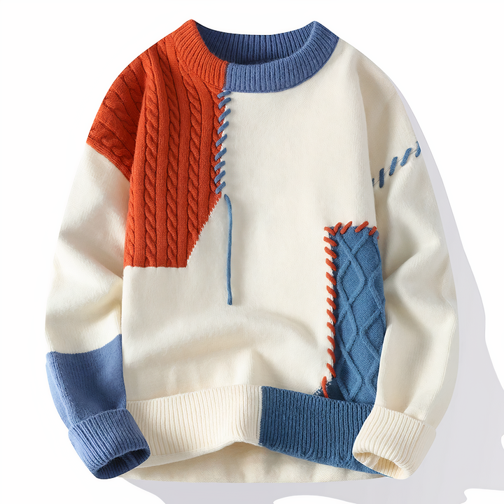 Creatieve Patchwork Trui voor gedurfde stijl en ultiem comfort | Mees