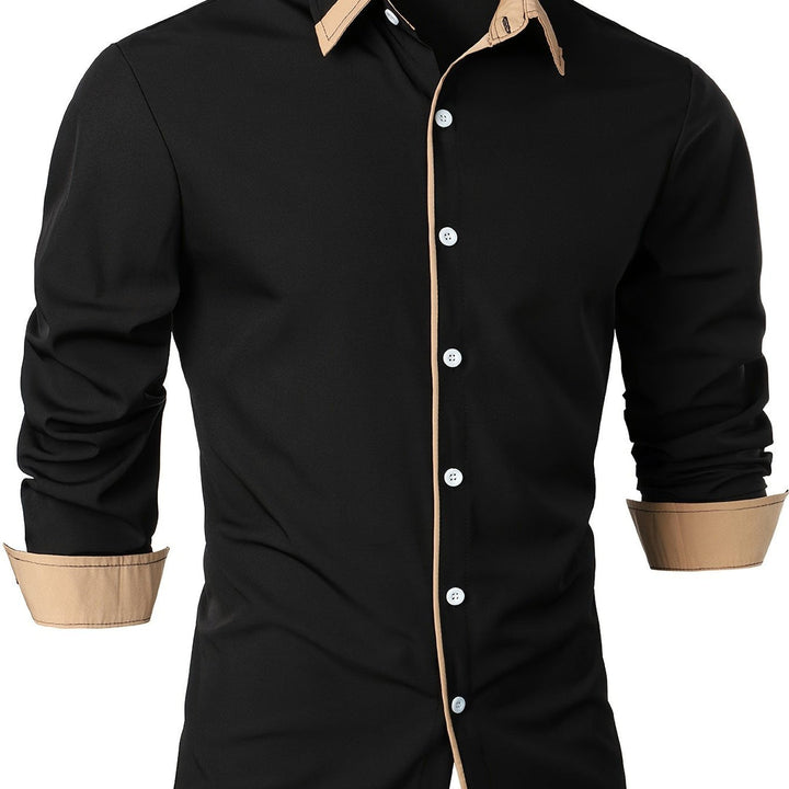 Heren overhemd | Tijdloos & Comfortabel | Contrasterende Knoop | Lange Mouwen | Casual
