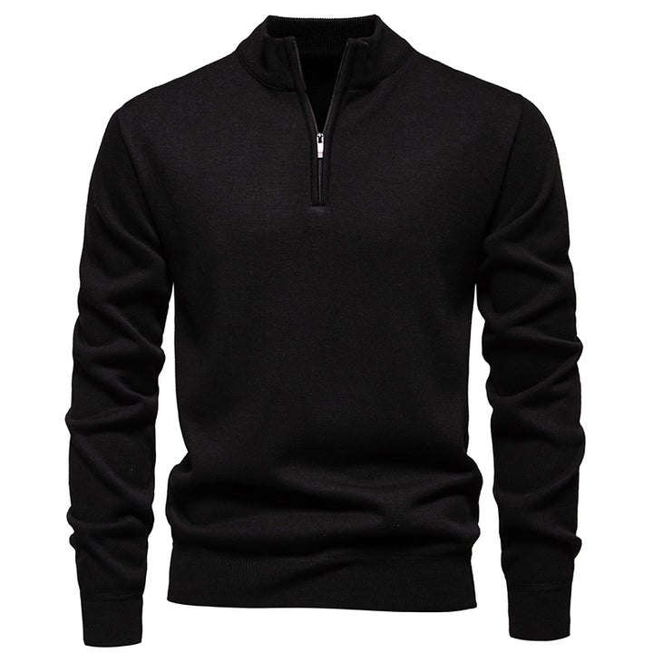 Moderne en stijlvolle Half-Zip Trui voor heren met warme fleece en opstaande kraag | Finn