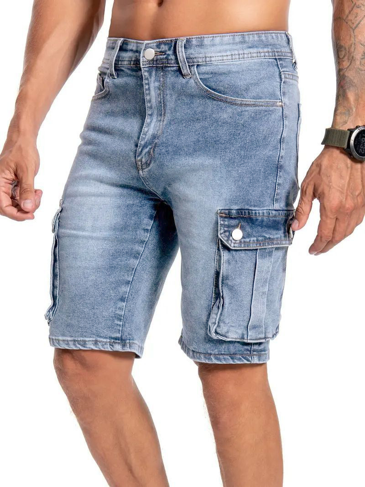 Heren Denim Shorts | Meerdere Zakken | Stijlvol & Casual | Zomer Werkkleding Blauw