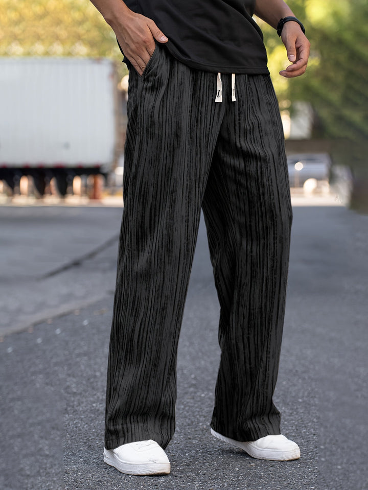 Heren Corduroy Broek | Gestreept & Rekbaar | Losse Pasvorm | Streetwear