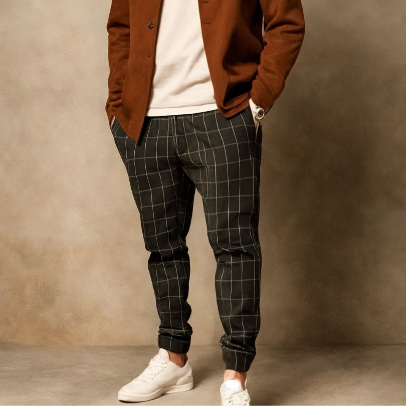 Geraffineerde geruite broek voor heren met tijdloze elegantie en ultiem comfort | Olivier