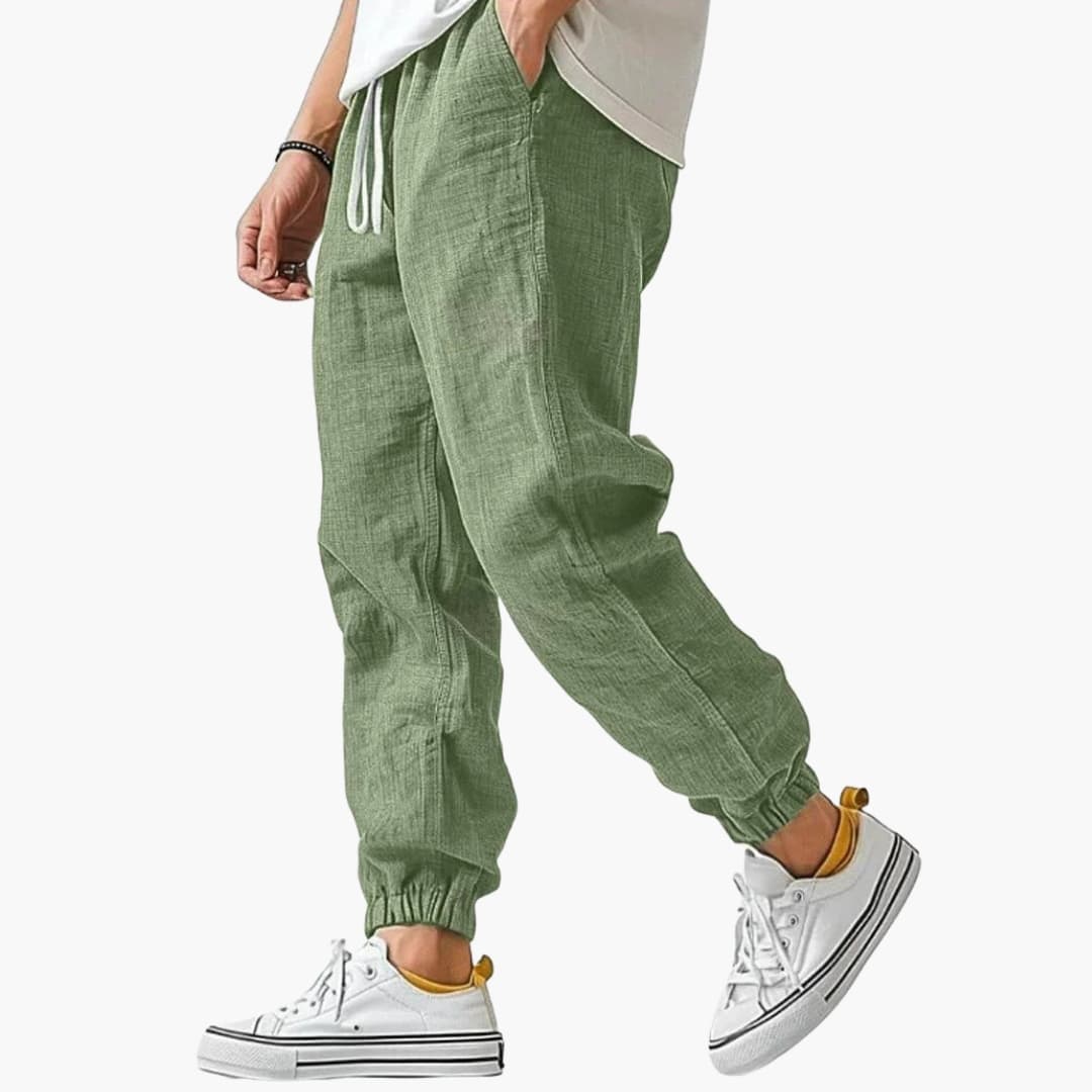 Heren Broek | Straight | Trekkoord | Zomer