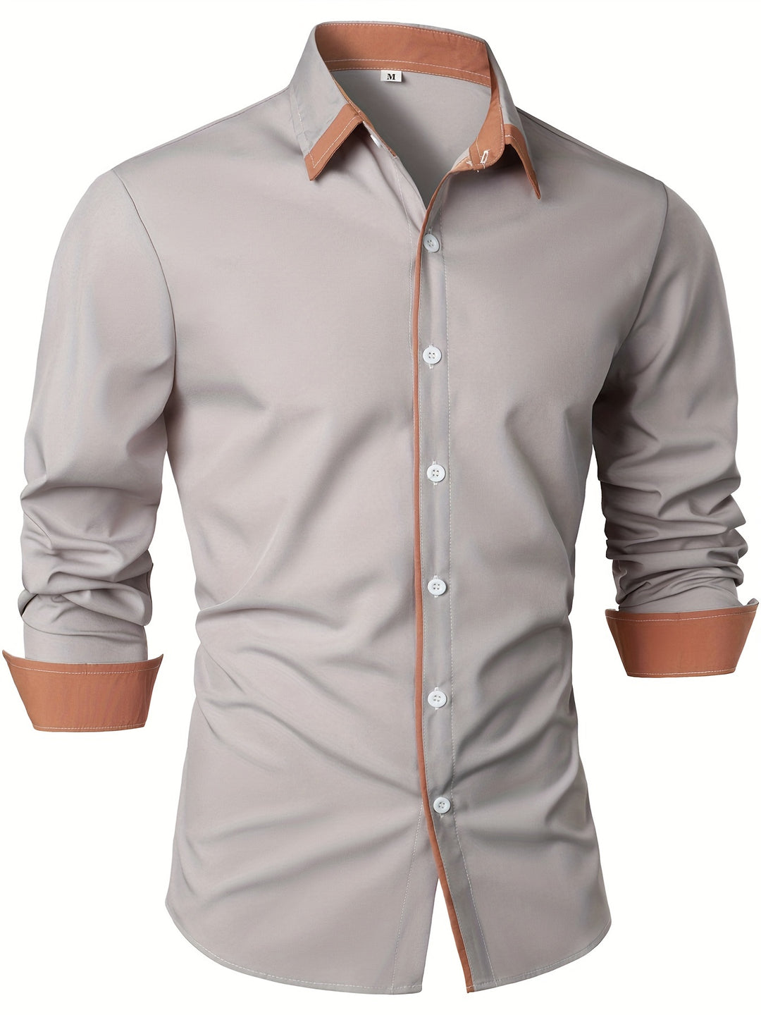 Heren overhemd | Tijdloos & Comfortabel | Contrasterende Knoop | Lange Mouwen | Casual