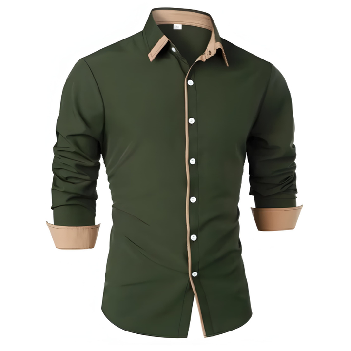 Overhemd Heren | Contrasterende Kraag | Stijlvolle Gelegenheden | Elegant Kleding