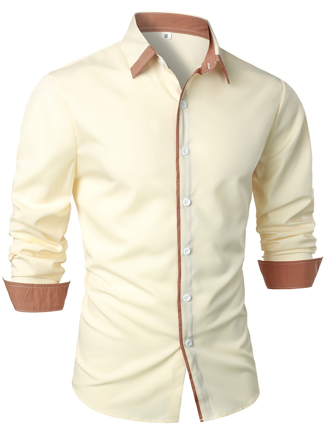 Heren overhemd | Tijdloos & Comfortabel | Contrasterende Knoop | Lange Mouwen | Casual
