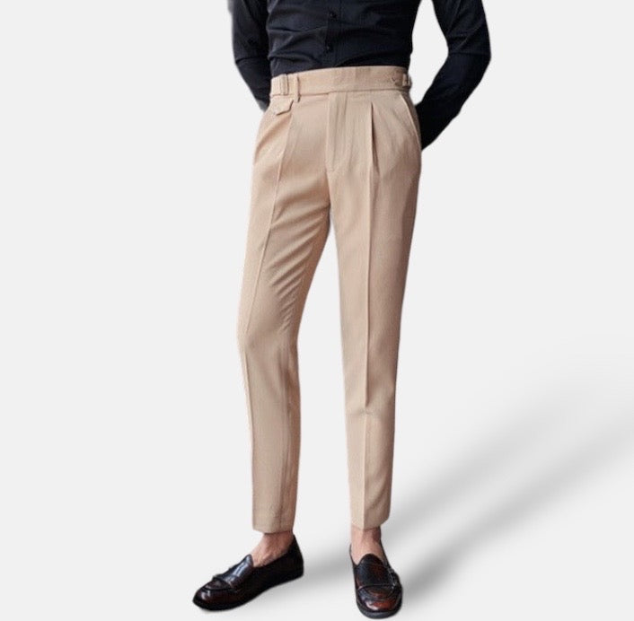 Heren Pantalon | Slim Fit | Smart Casual Engelse Stijl | Effen en Recht Model