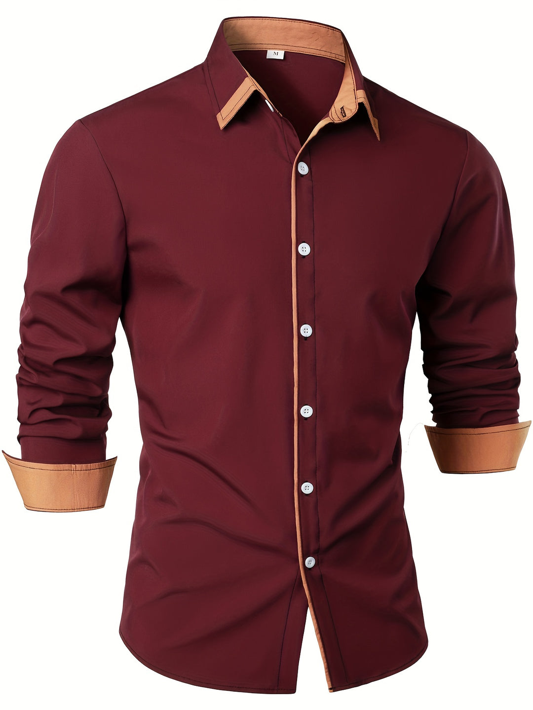 Heren overhemd | Tijdloos & Comfortabel | Contrasterende Knoop | Lange Mouwen | Casual