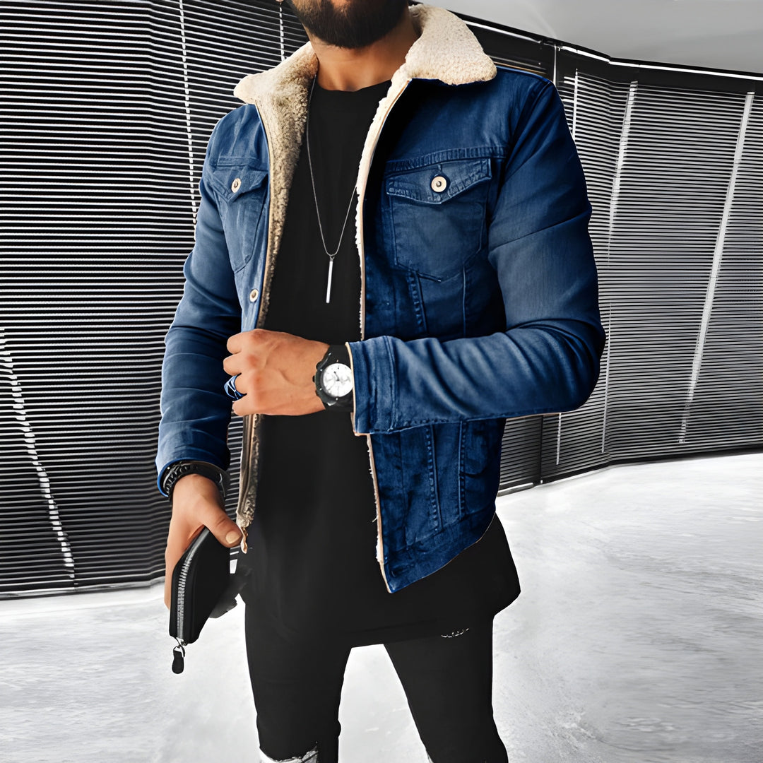 Winterjas Heren | Warm & Casual met Borstzakken | Denim Jas
