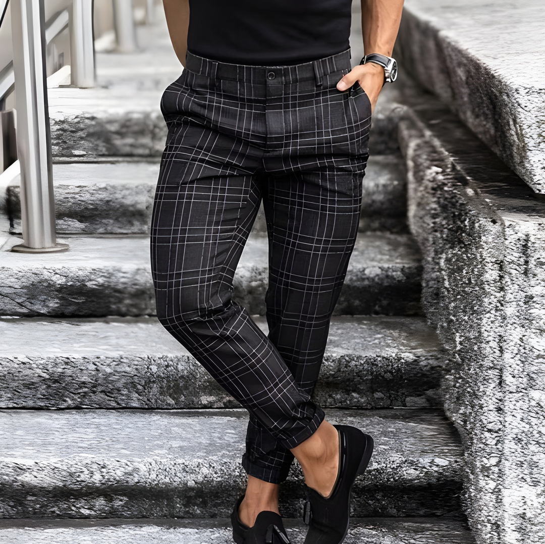 Broeken Heren | Geruite Broek | Vintage Streetwear | Slanke pasvorm