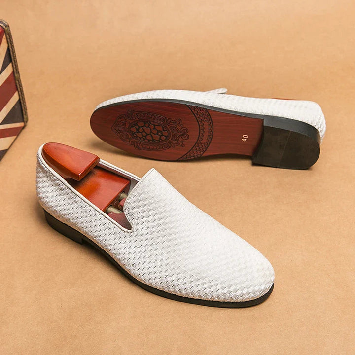 Heren Loafers | Woven Velvet | Handgemaakt & Comfortabel | Dress Schoen