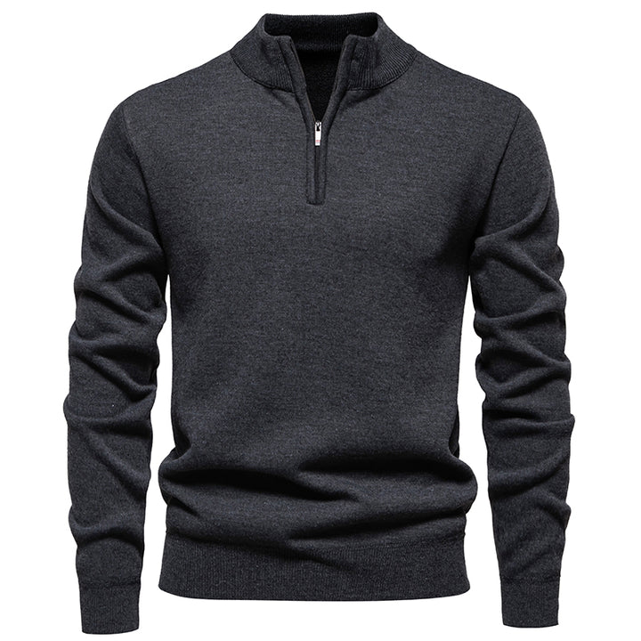 Moderne en stijlvolle Half-Zip Trui voor heren met warme fleece en opstaande kraag | Finn