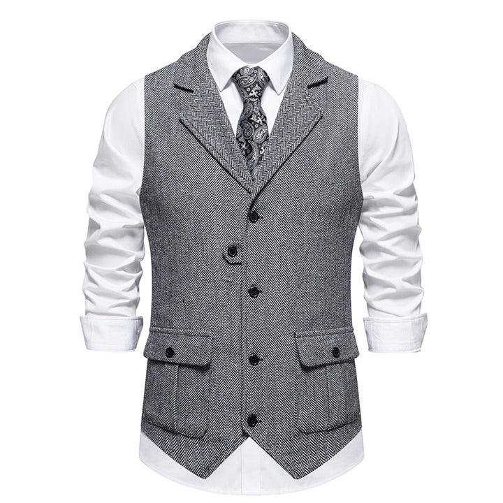 Vest Heren | Elegant & Vintage | Formal Werkkleding | Geweven Stof