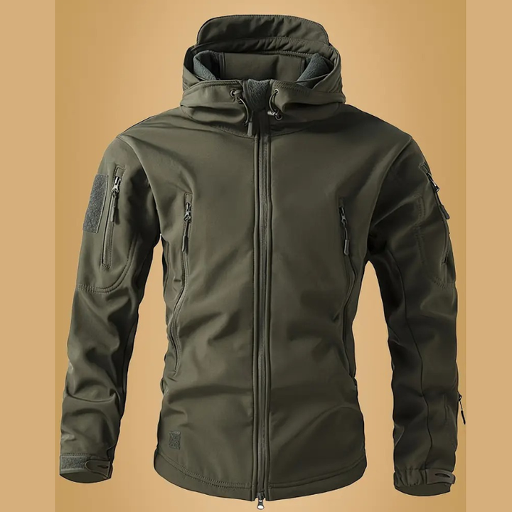Winterjas Heren | Tactische Softshell Jas | Warm & Waterafstotend | Met Capuchon