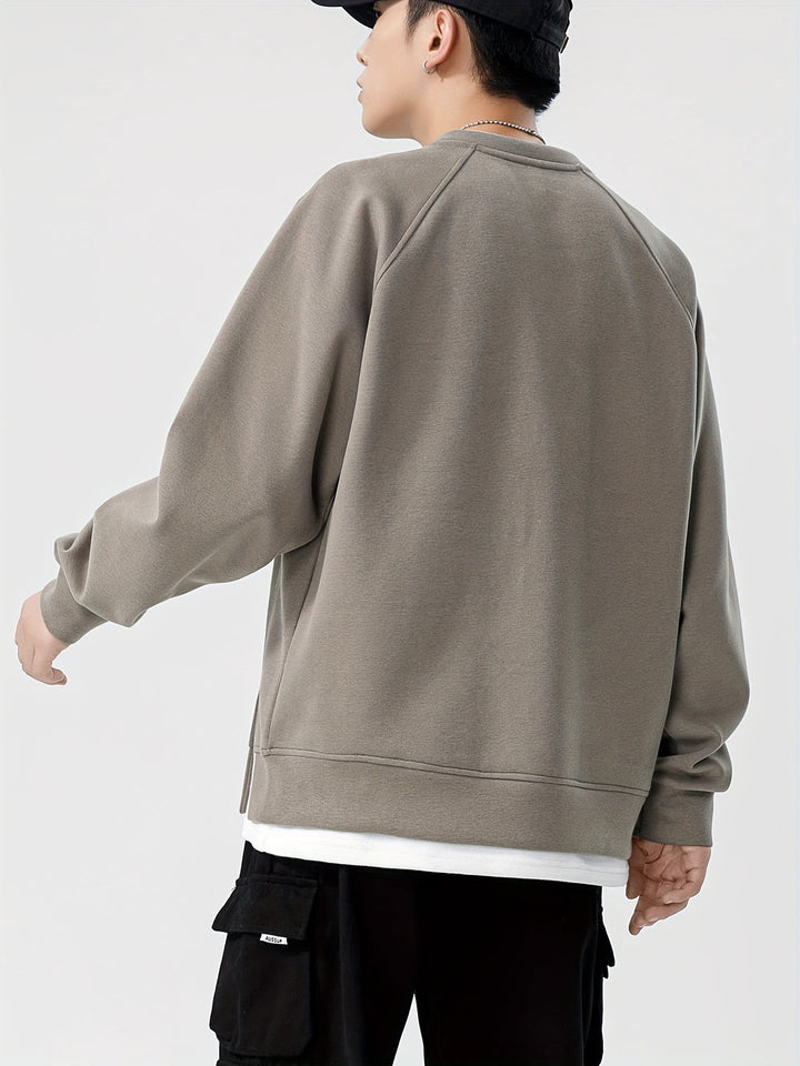 Heren sweatshirt | Ronde Hals | Stijlvolle Print | Lange Mouwen