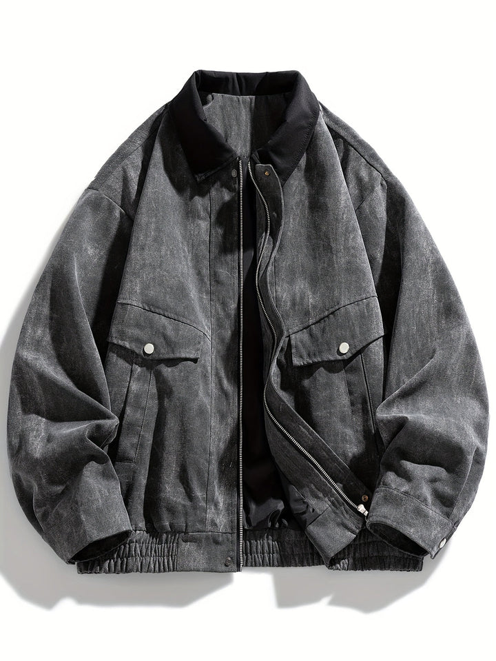 Heren Jas | Oversized | Borstzakken Met Kraag | Lente
