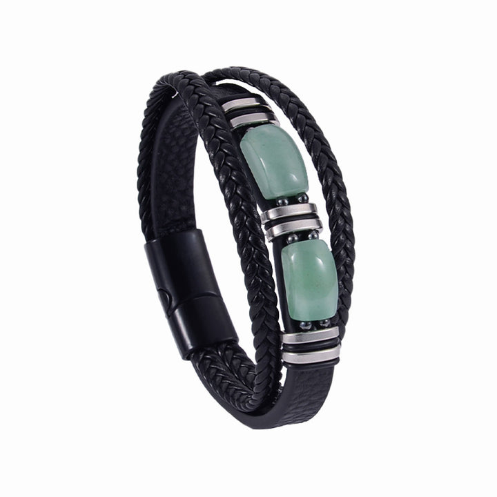 Heren Armband | 2-delig Tijgeroog & Gevlochten Design | Stoer & Stijlvol