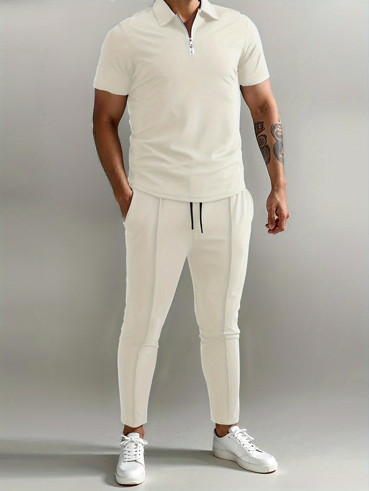 Heren Set | Slim-Fit Shirt & Joggingbroek | Ademend & Lichtgewicht | Polyester Zomerset