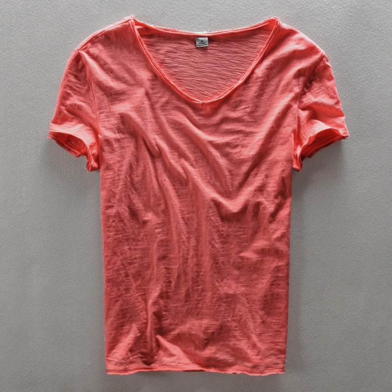 Heren T-shirt | Diepe V-Hals | Ademend & Lichtgewicht | Katoenmix
