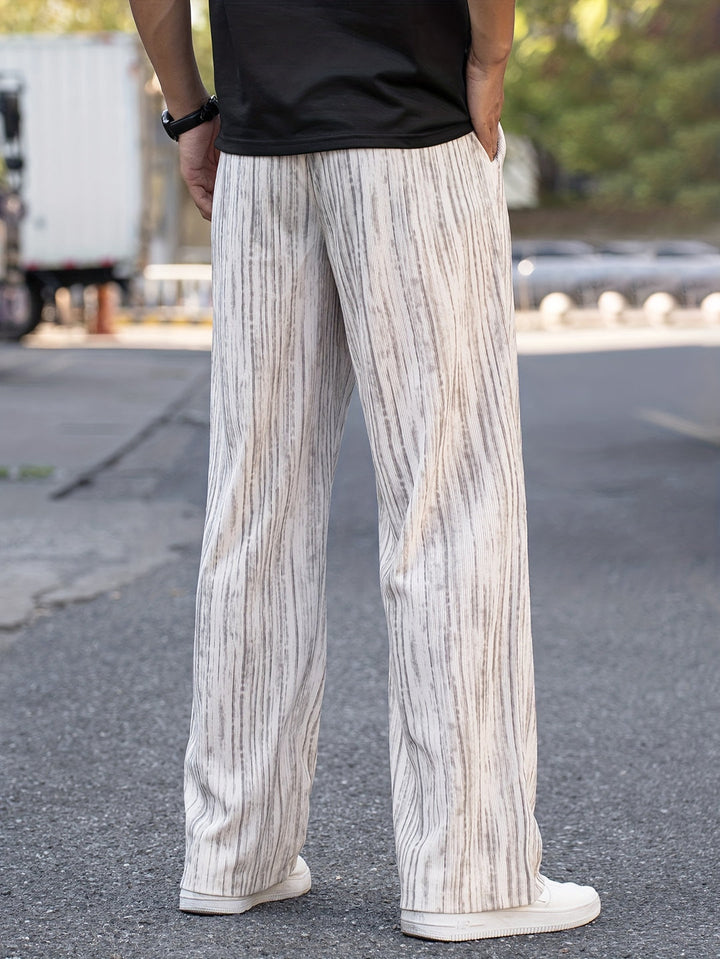 Heren Corduroy Broek | Gestreept & Rekbaar | Losse Pasvorm | Streetwear