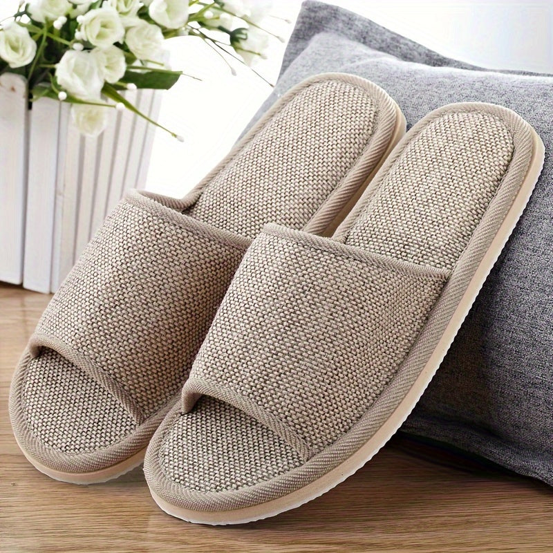 Heren Pantoffels | Comfortabel & Ademend | Voor Binnen | Linnen & EVA