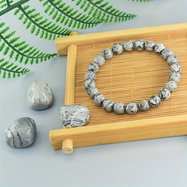 Herenarmband | Natuurlijke Leisteen | Boho Stijl & Bestendig tegen vervaging | Natuursteen