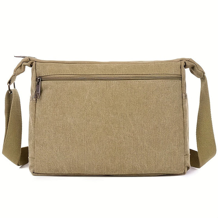 Heren Schoudertas | Vintage Canvas | Verstelbare Band & Meerdere Ritsvakken | Lichtgewicht & Duurzaam